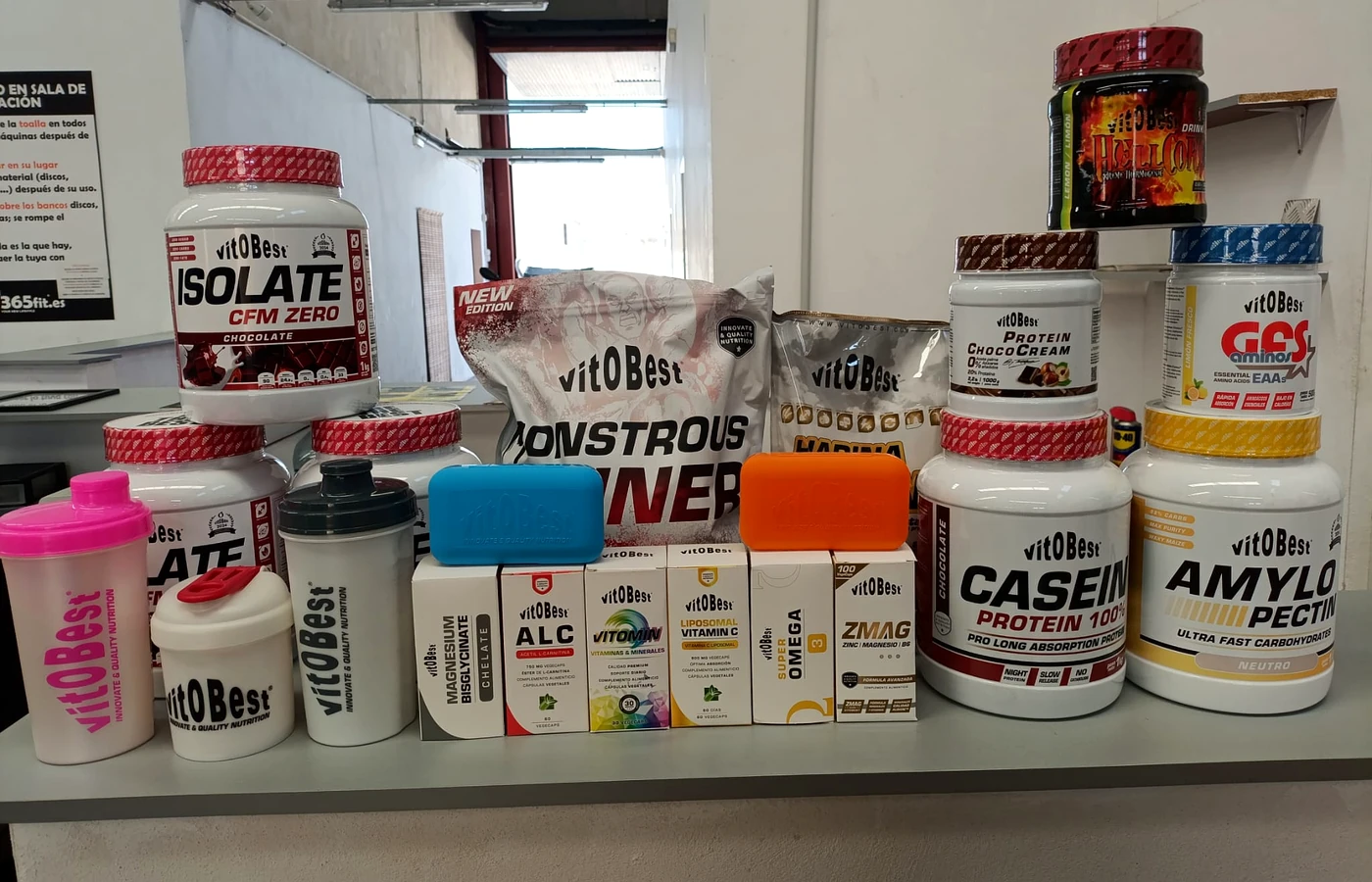 Suplementación disponible en 365fit